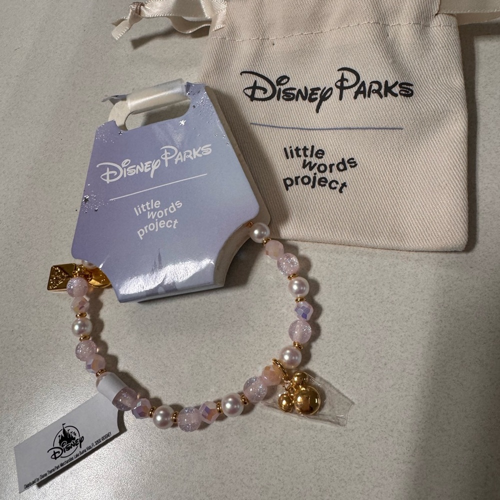 Disney Parks Little Words Project Bracelet - Pink and Gold